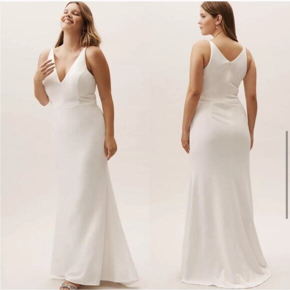 BHLDN Custom Blue and White Hand Dyed  Tie Dye Jones Dress Mermaid Bridal Gown 0 - Picture 3 of 15